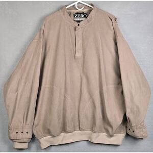 Zero Restriction Golf Jacket Pullover Men’s XXL Poly Suede Made In USA Brown